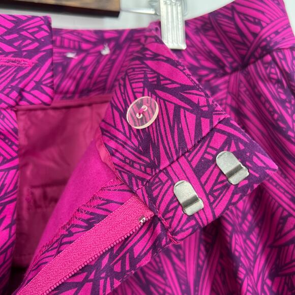 Coldwater Creek Size 16 Natural Fit Crop Capri Pants Pink Purple Floral Summer - Picture 6 of 7